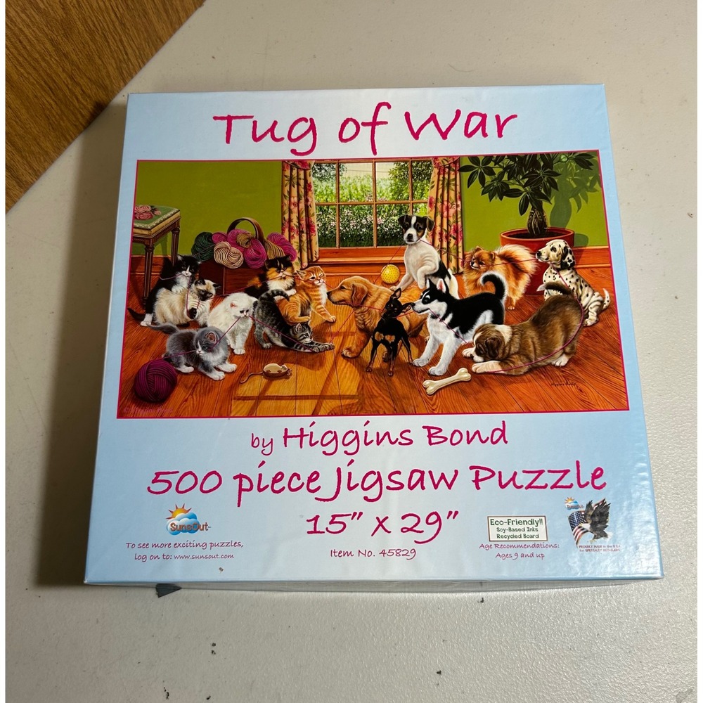 SunsOut Tug of War Jigsaw Puzzle Unisex 500pc Multi Higgins Bond 45829 15x29